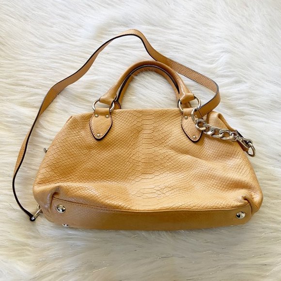 Michael Kors Soft Leather Snake Embossed Bag Purse - Picture 5 of 9